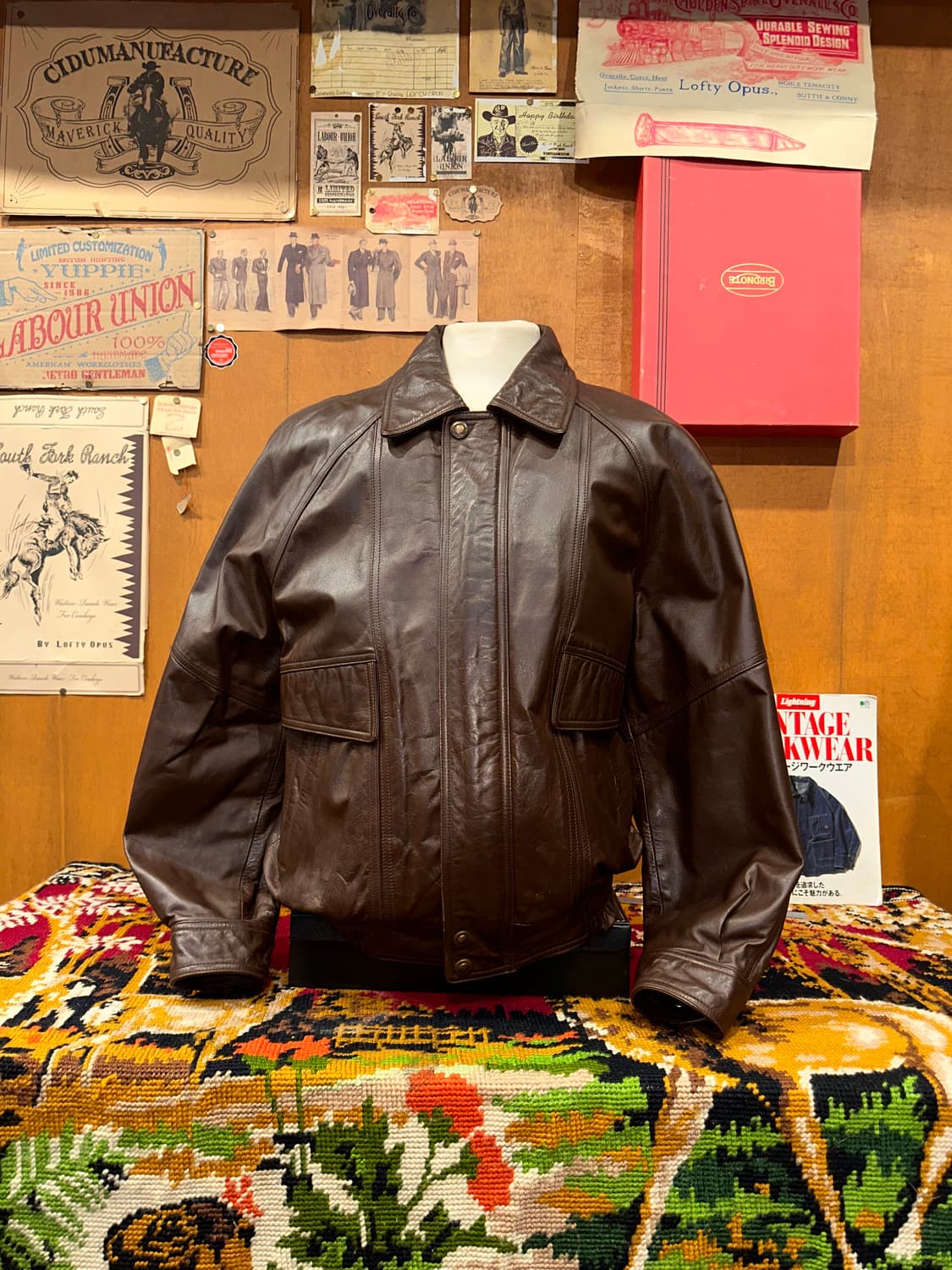 ( L-XL ) 가죽자켓 봄버자켓 레더자켓 항공점퍼 밀리터리 빈티지가죽 상품이미지3