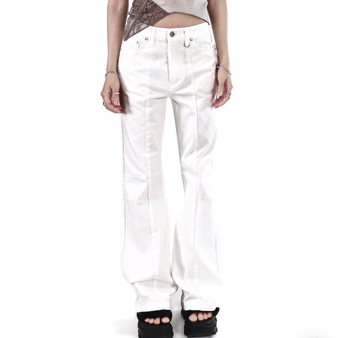 시크윈 롱 디링 다트 절개 코튼 부츠컷 팬츠 상품이미지3