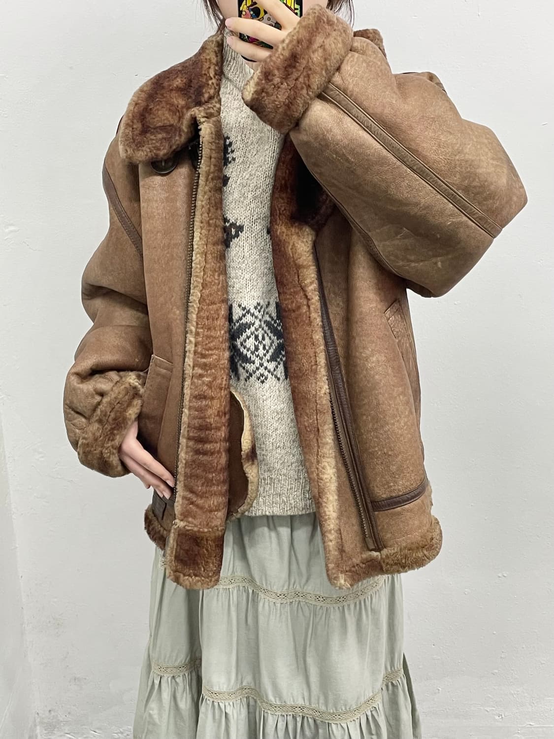 B-3 비쓰리 오리지널 양가죽 무스탕 상품이미지4