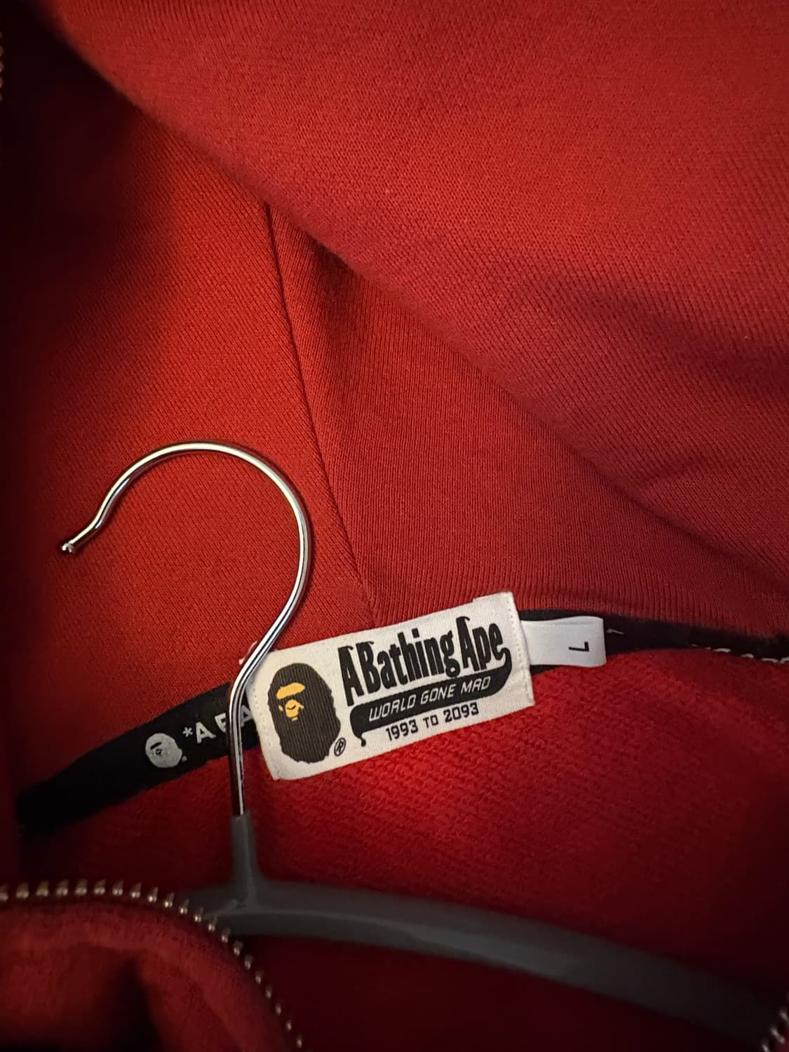 베이프 더블샤크 후드집업 레드 L 상품이미지3