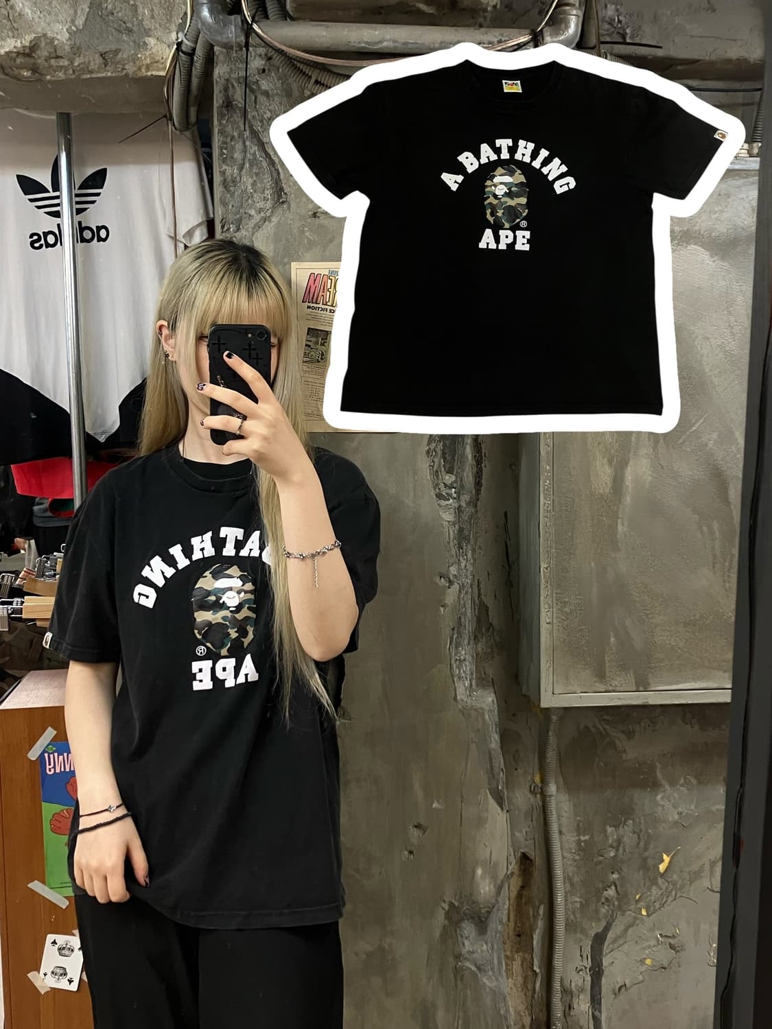 베이프 반팔 블랙 L  #csz1230 상품이미지1