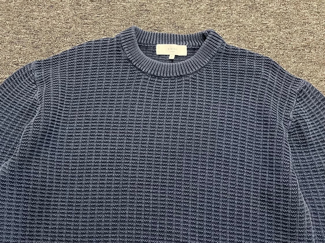 [95~100] B:MING by BEAMS 빔즈 와플 니트 네이비 M  상품이미지2