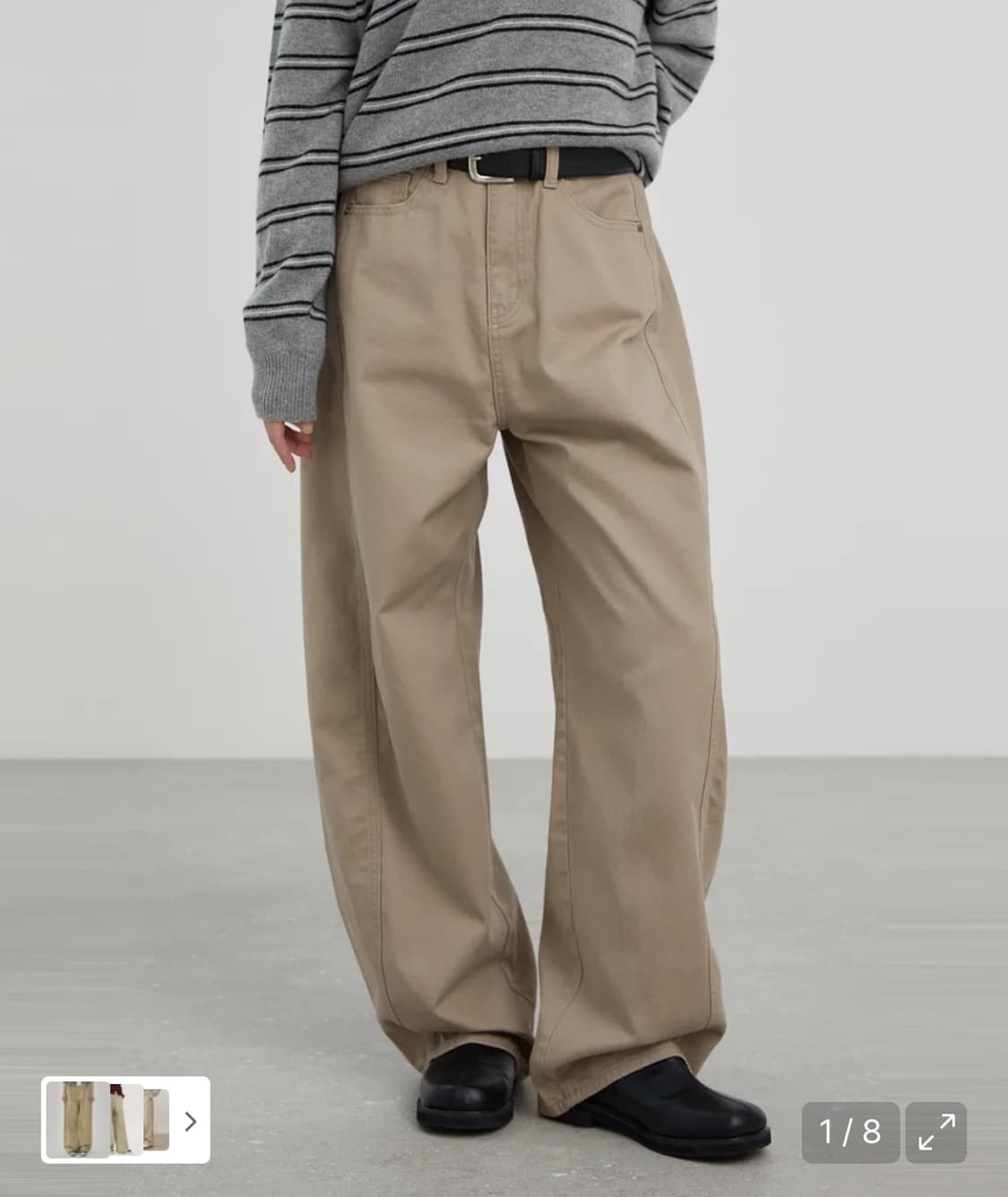 스파오 벌룬 와이드 코튼팬츠 화이트 상품이미지2