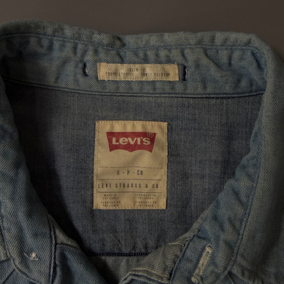 리바이스 빈티지 슬림핏 워싱 웨스턴 데님셔츠 S 상품이미지3