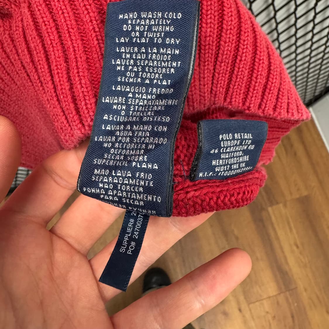 폴로 랄프로렌 케이블 니트 화이트 포니 포인트 레드 상품이미지7