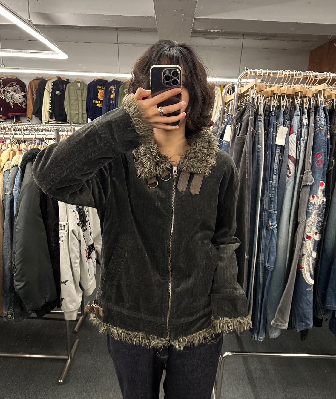 XL)BAY CREST 일본 빈티지 헤링본 무스탕 상품이미지1