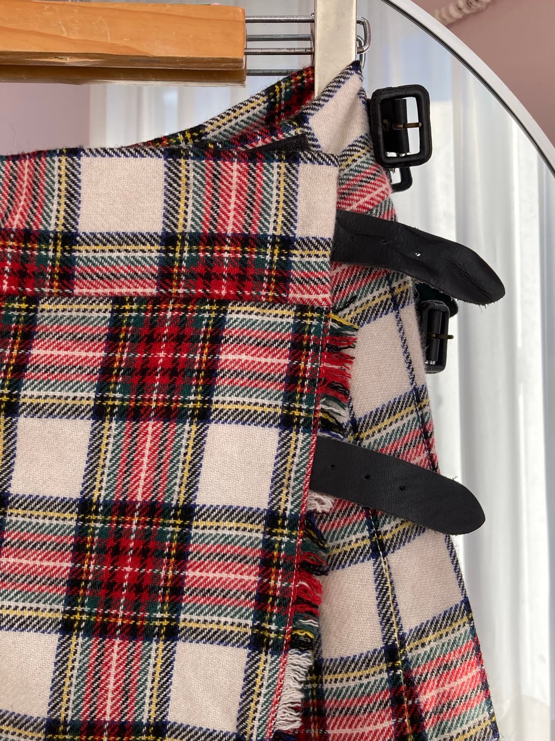 빔즈 beams 빈티지 체크 롱 랩스커트 상품이미지4