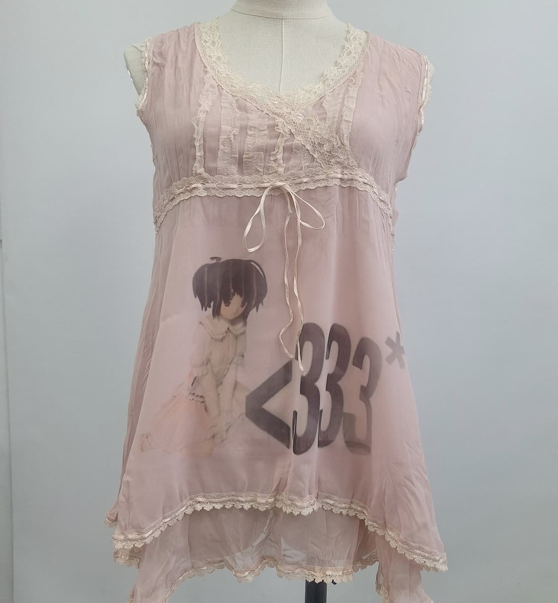 No.333 girl sleeveless 커스텀 나시 y2k 상품이미지1