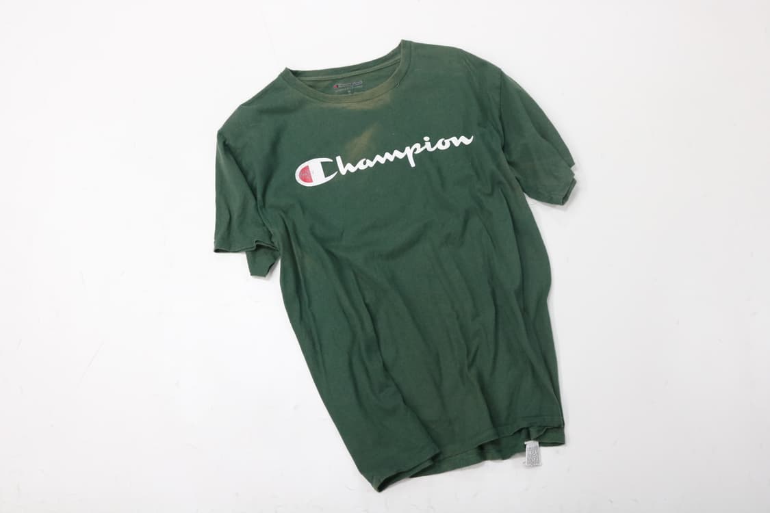 챔피온 빈티지 로고 그린 반팔 티셔츠 (M) 상품이미지2