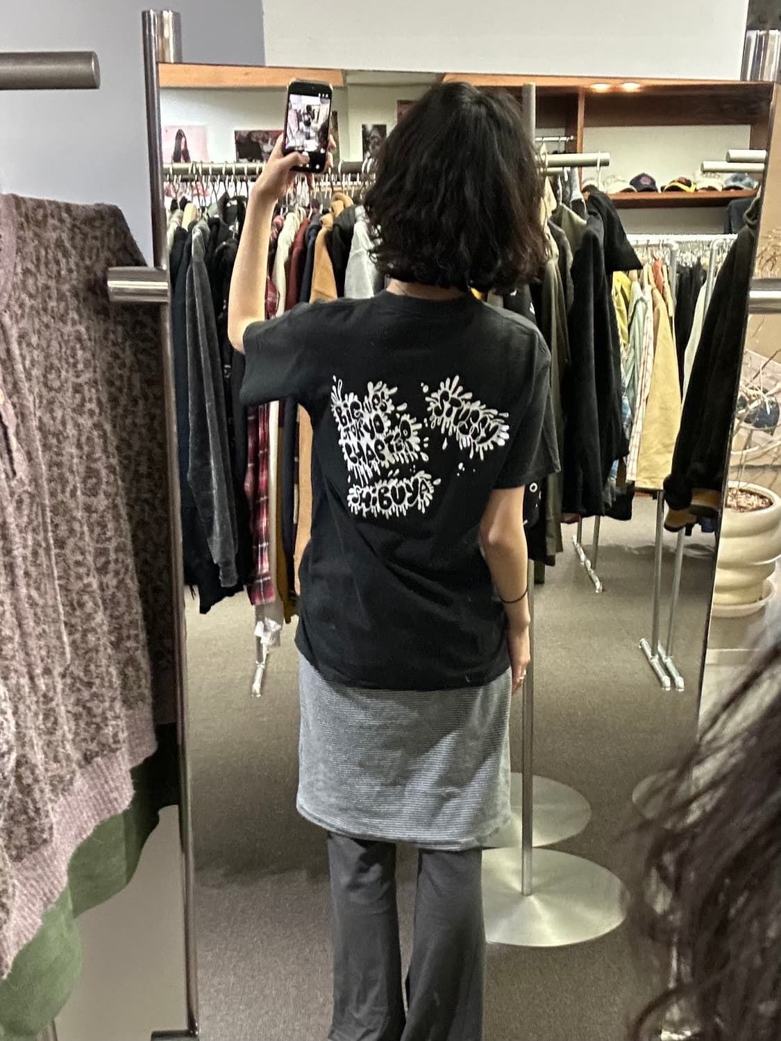 M)스투시 빈티지 시부야 크라운 블랙 반팔 티셔츠 상품이미지1