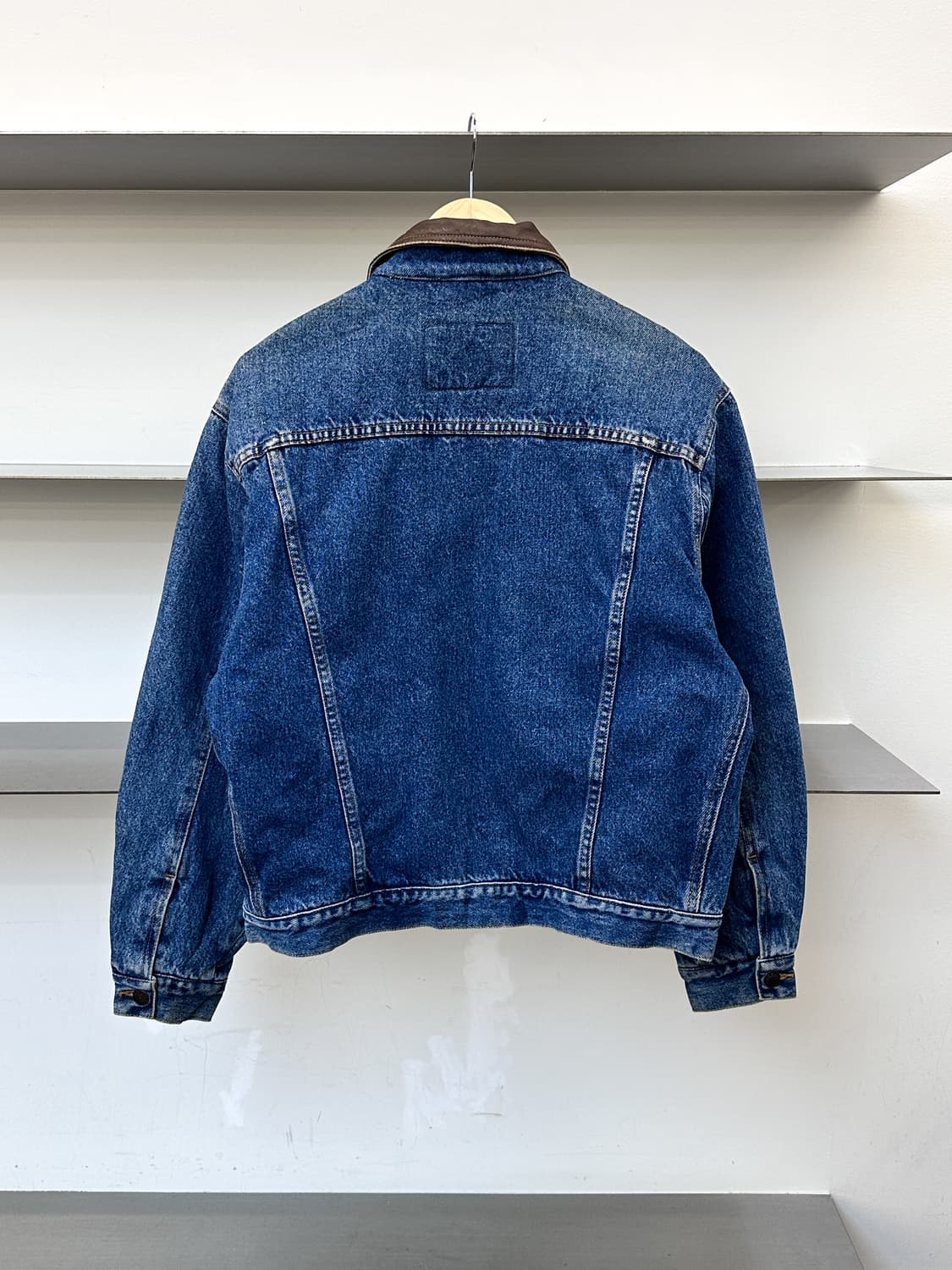 캘빈 클라인 90s USA 레더 카라 데님 자켓 상품이미지3