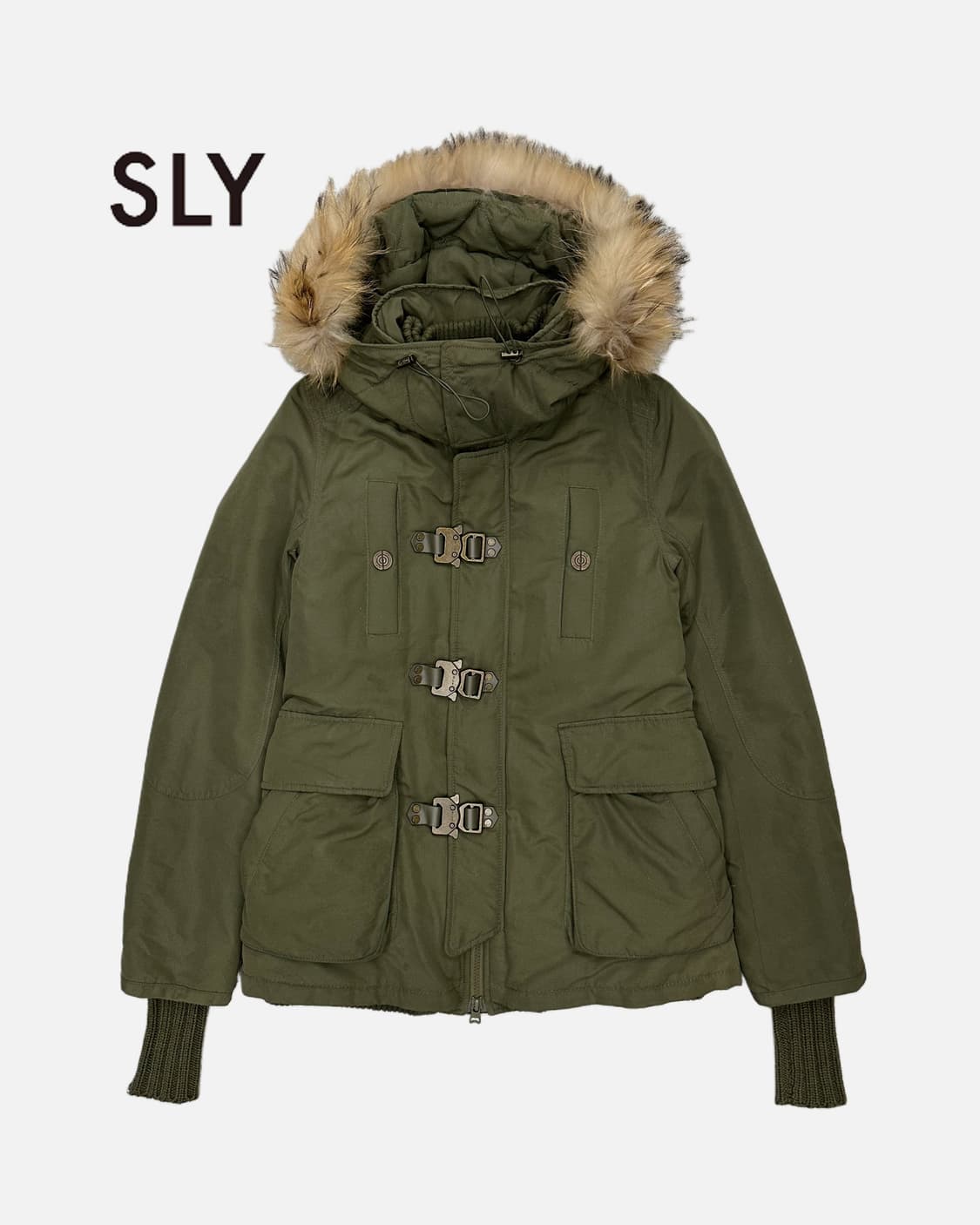 SLY military khaki fur hood jumper 상품이미지1