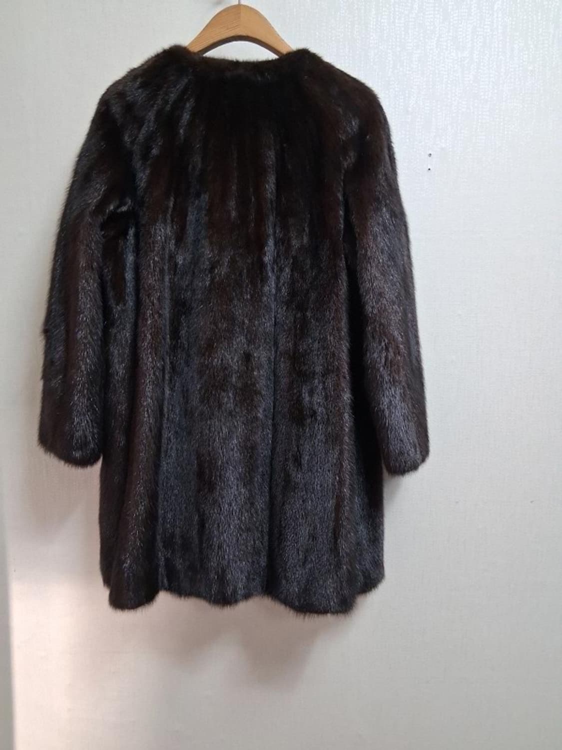일본구제 ROTINY 밍크하프쟈켓 밍크코트 짙은브라운 검정섞인 66까지 상품이미지3