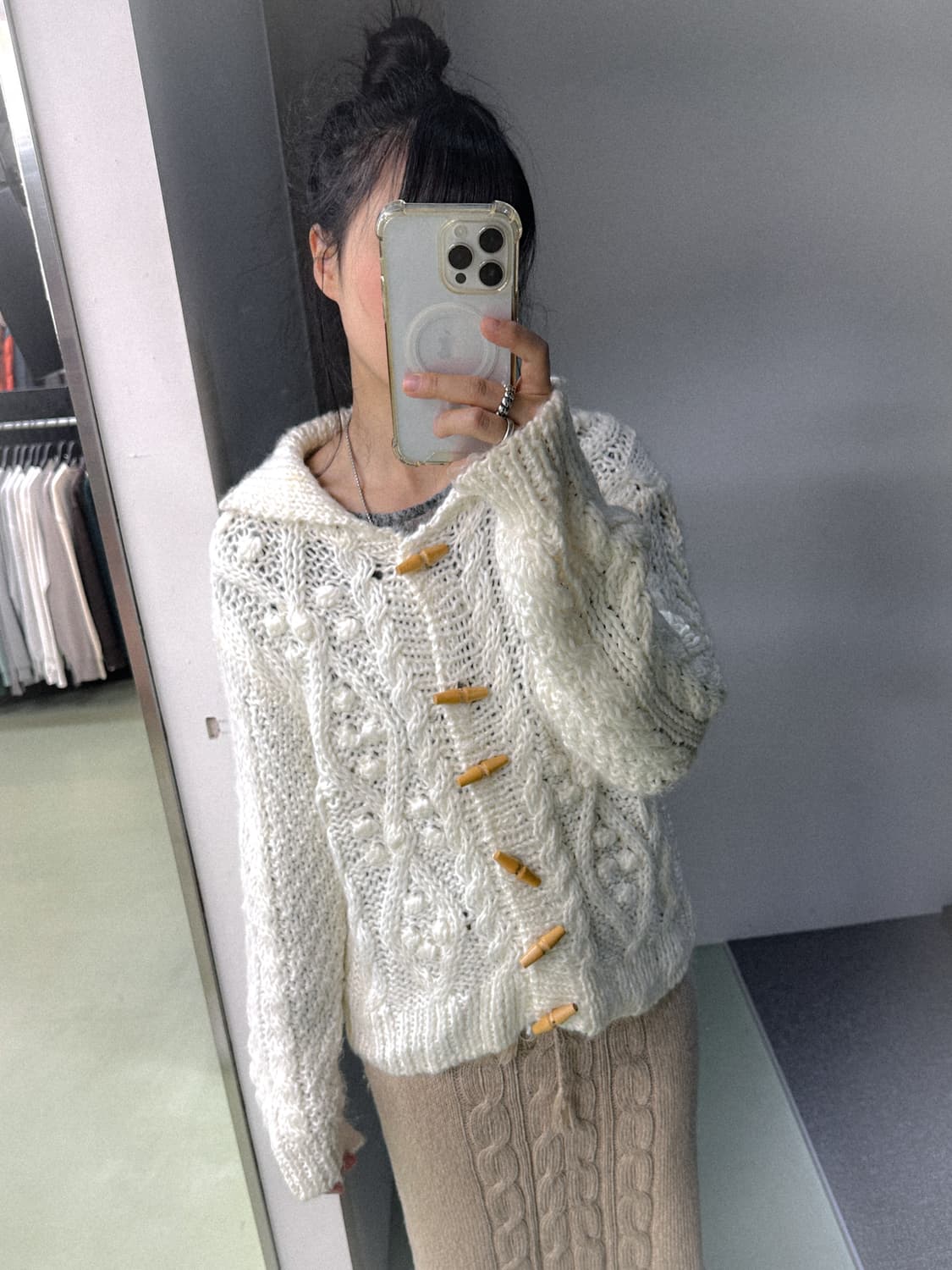 snow pompom collar cardigan 상품이미지3