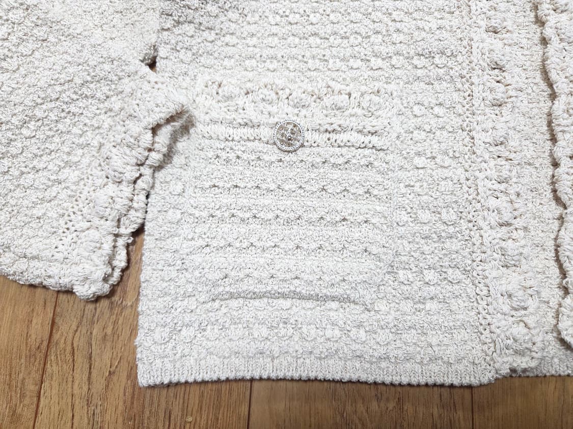 한스스타일(hans style) 스캘럽 햄라인 가디건 44-66 새상품 상품이미지8