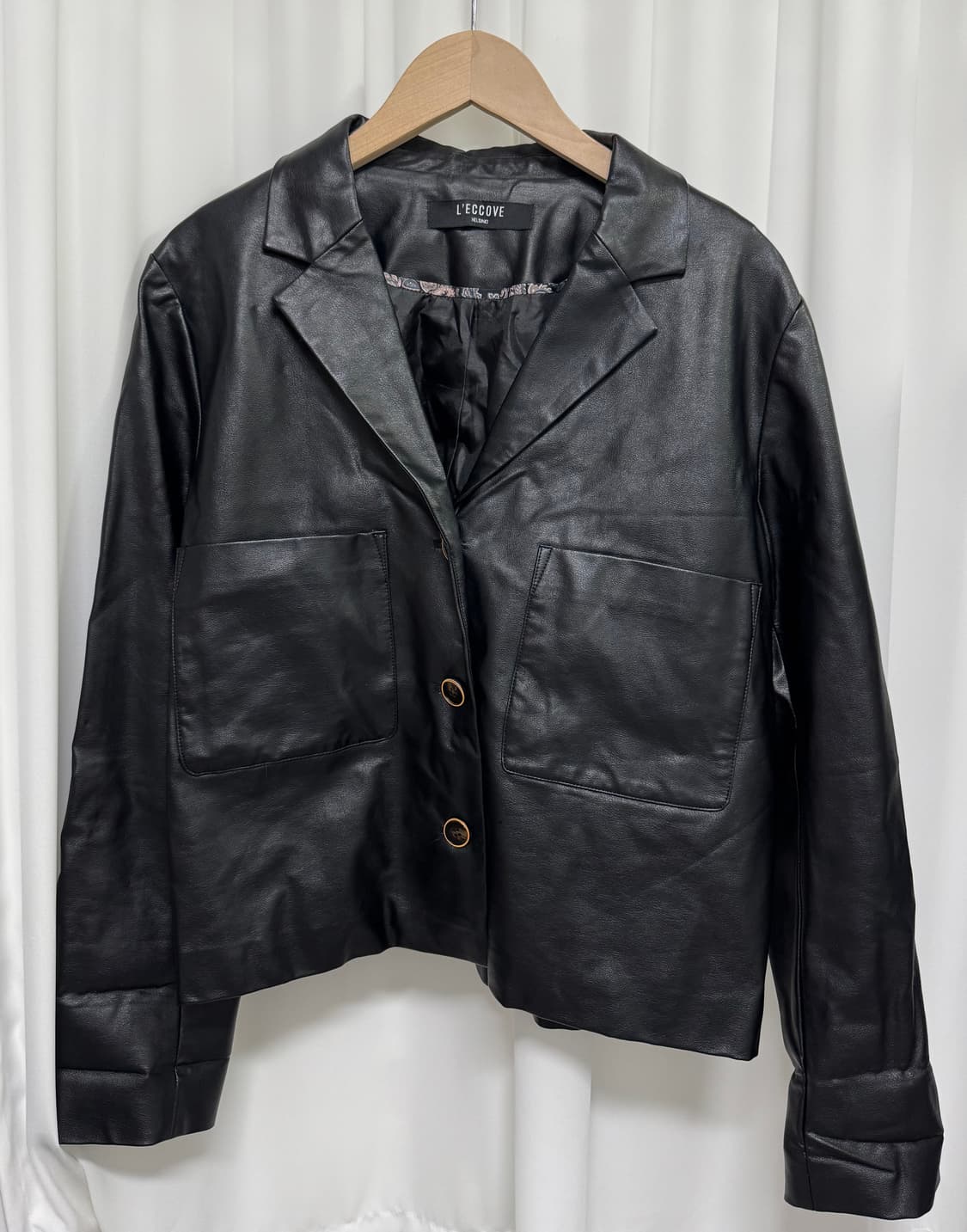 L'ECCOVE 레코브 블랙 레더 가죽 자켓 상품이미지3