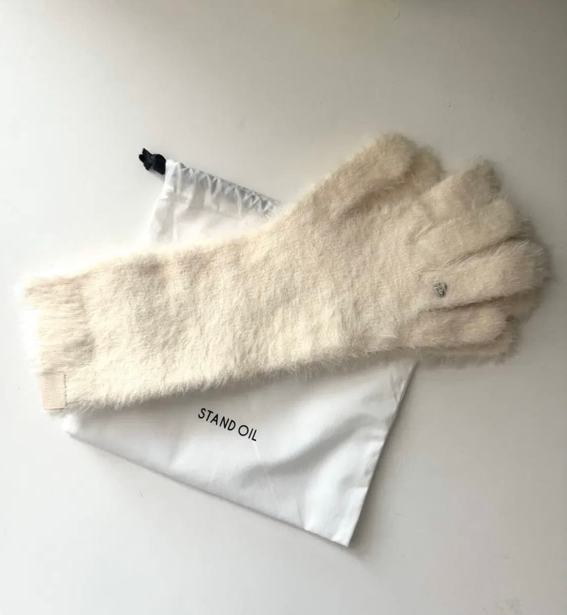 스탠드오일 하트링 니트 장갑 (헤어리크림) 새상품 상품이미지3