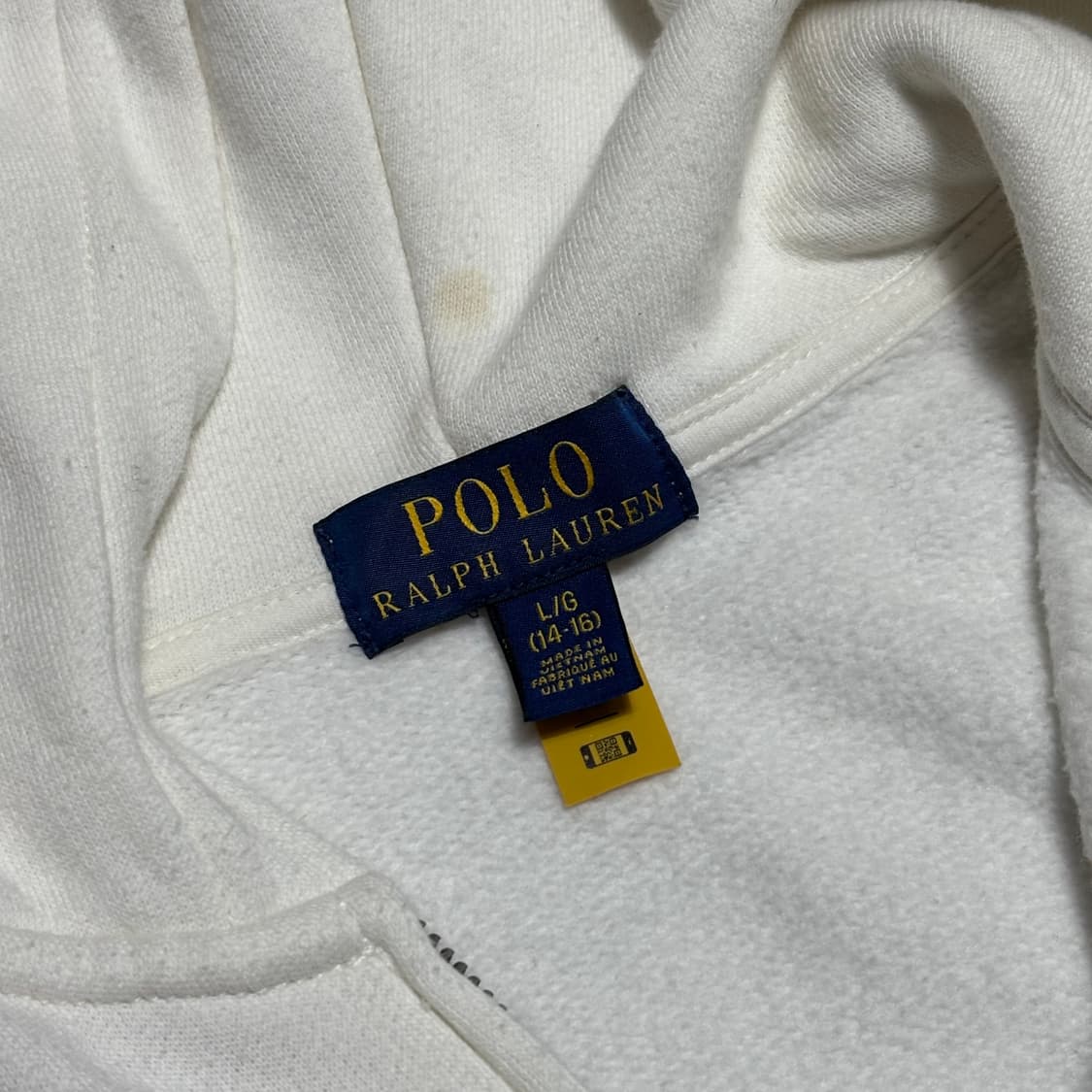 L 폴로랄프로렌 여성용 빅로고 화이트 후드 집업 상품이미지4