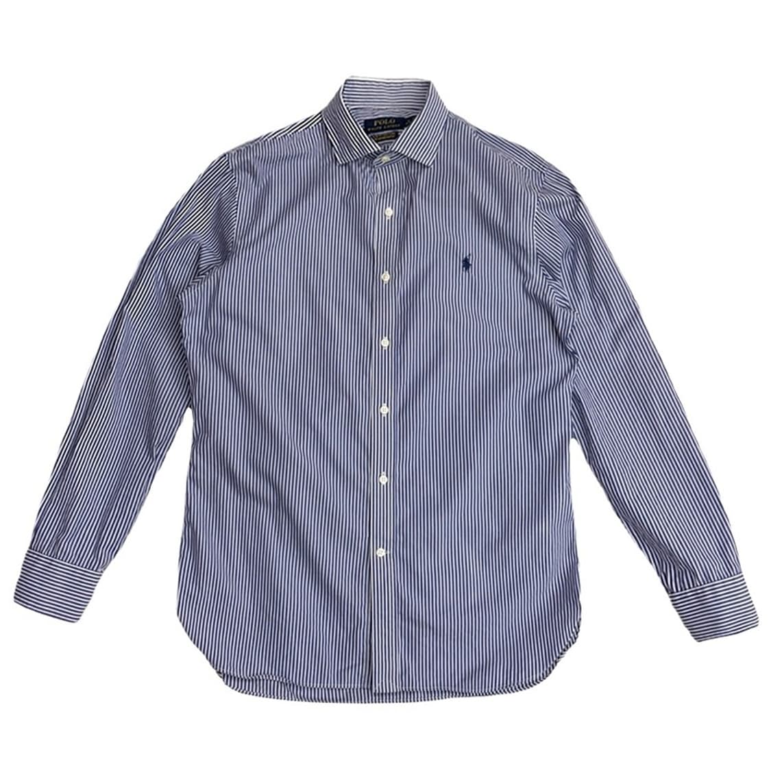 POLO 블루 스트라이프 와이드카라 드레스 셔츠 16 34/35 상품이미지1