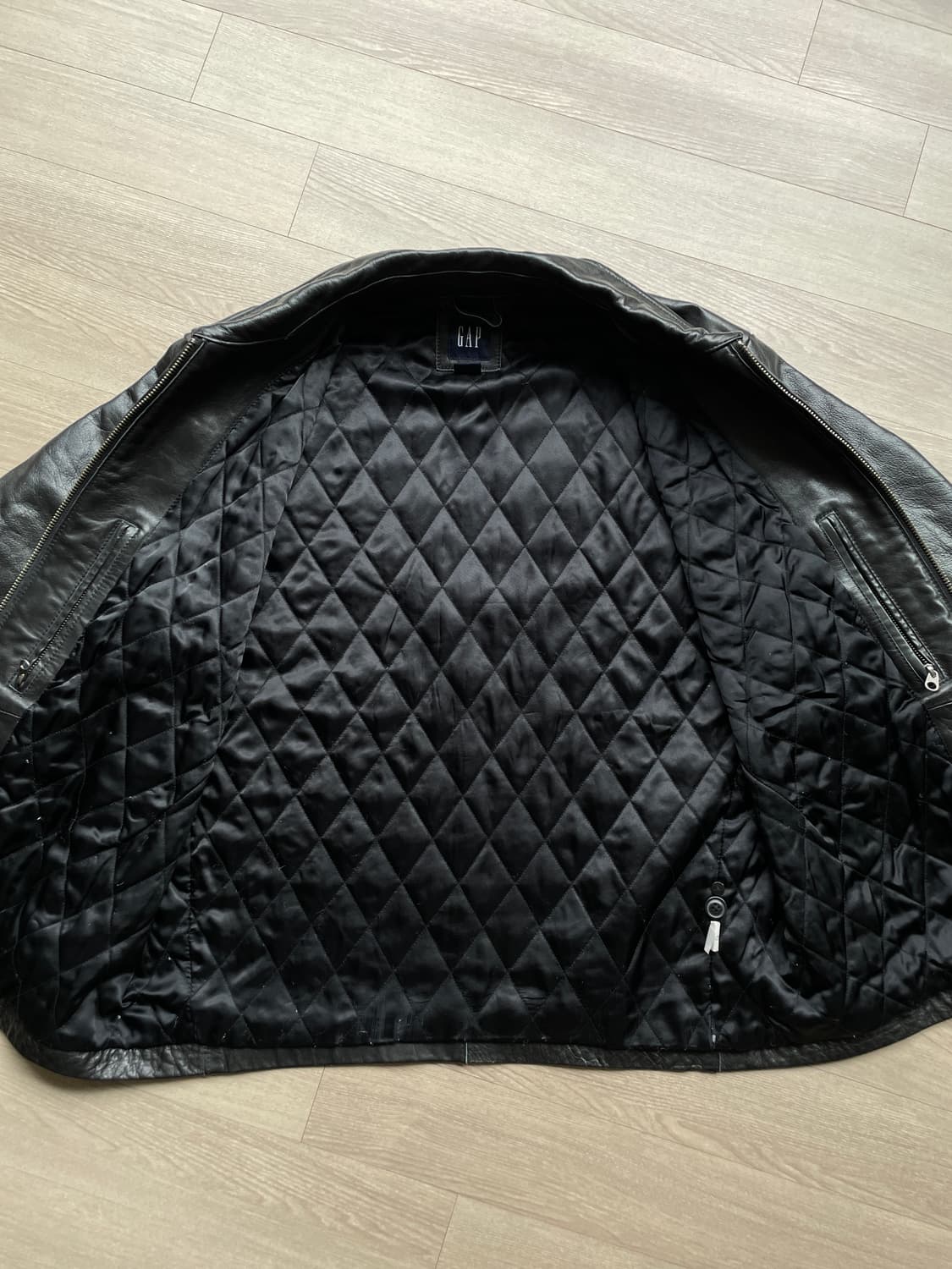 90s 올드갭 레더 자켓 블랙 상품이미지6