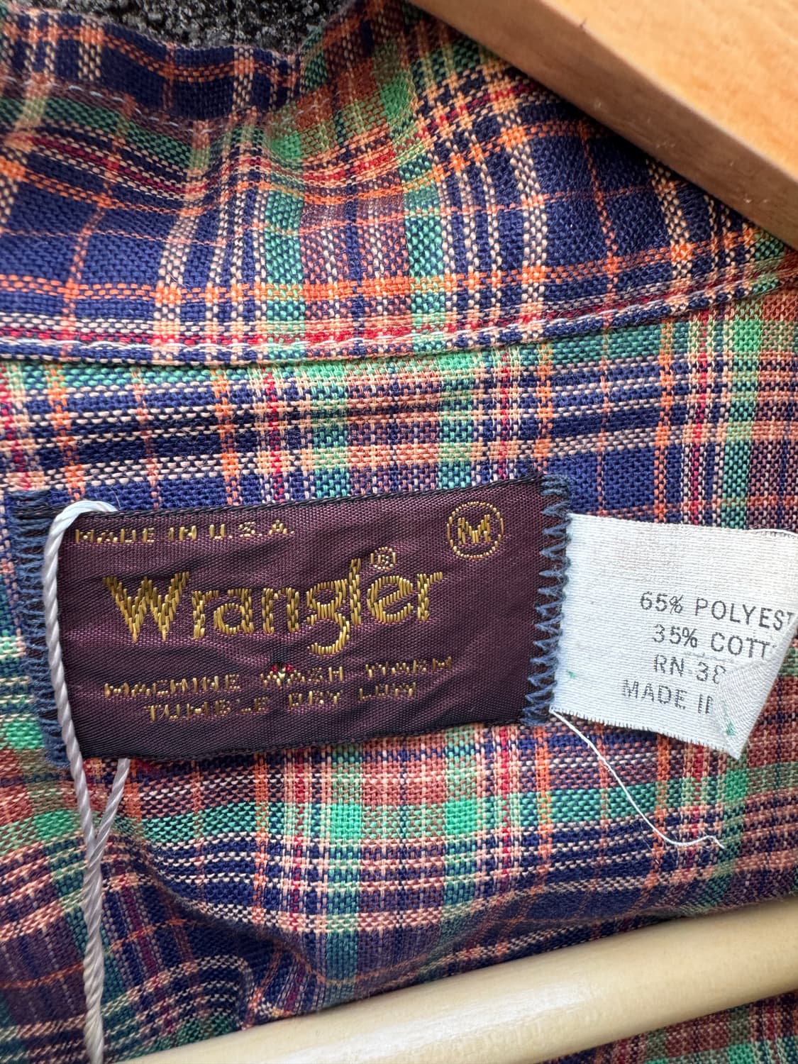 80s 랭글러 빈티지 체크 웨스턴 셔츠 m 상품이미지4