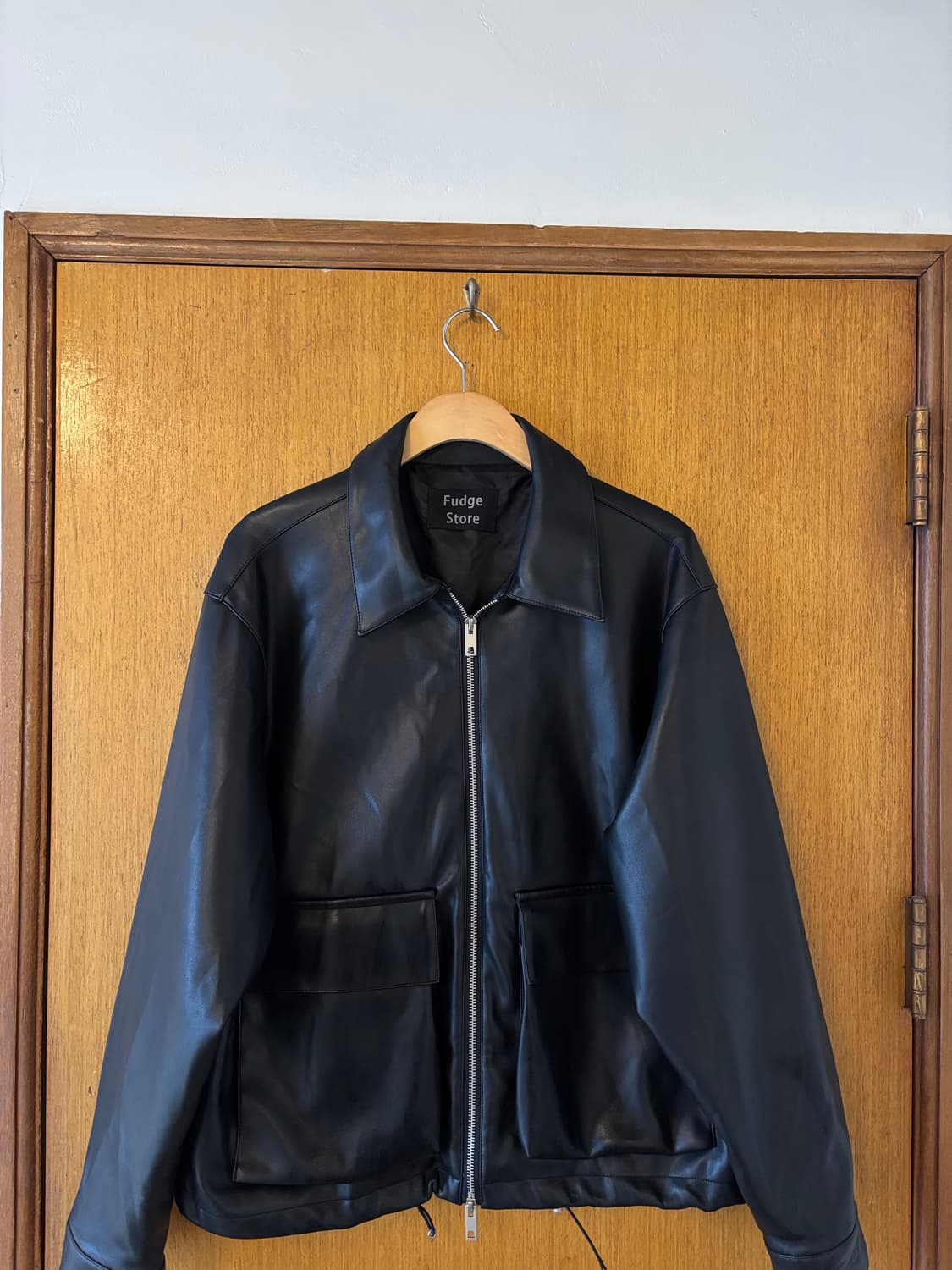 Fudge Store 블랙 레더 자켓 상품이미지1