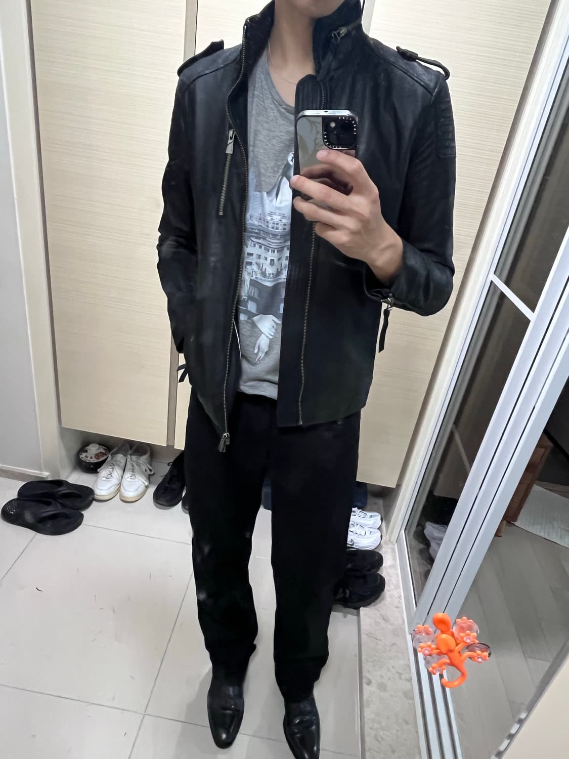 [m] 캐서린 햄렛 램스킨 가죽자켓 상품이미지2