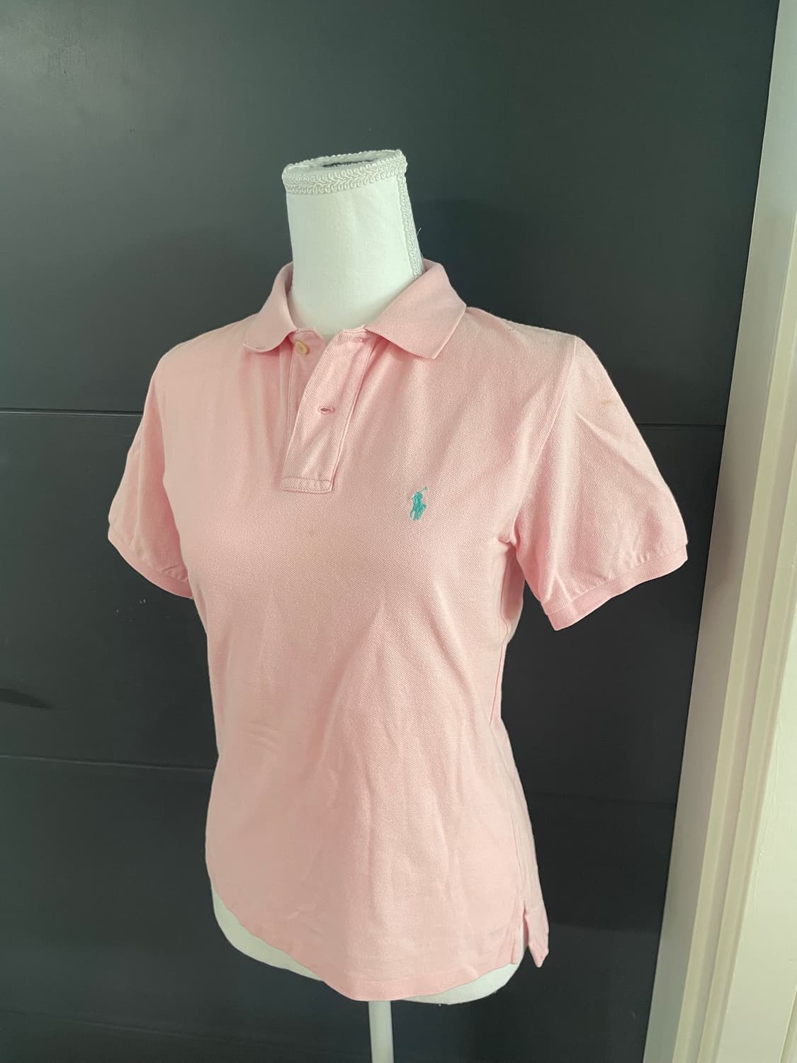 폴로 랄프로렌 딱붙 핑크 민트 딸기우유 카라 니트 상품이미지1