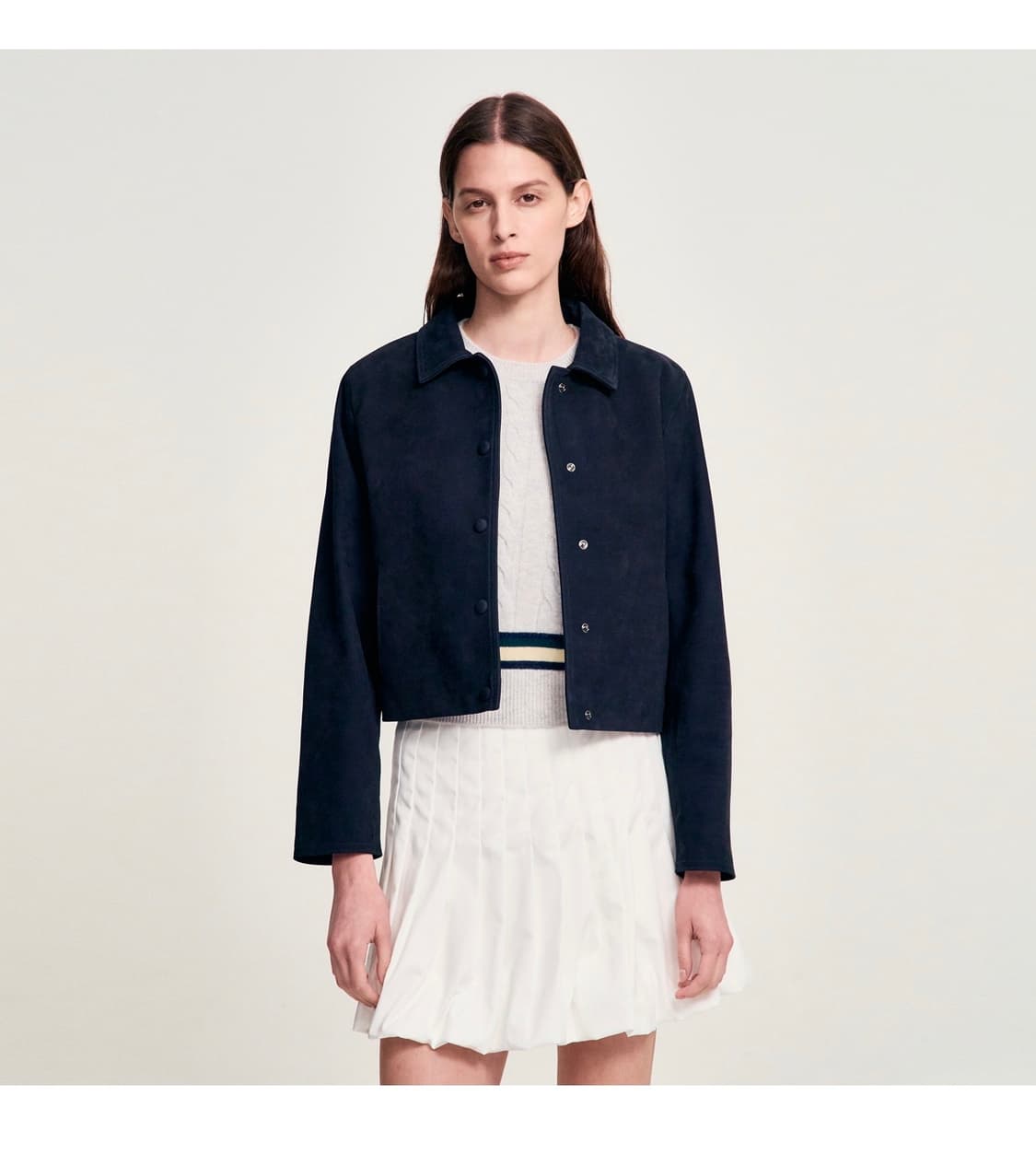 산드로 양가죽 네이비 스웨이드 sandro 상품이미지10