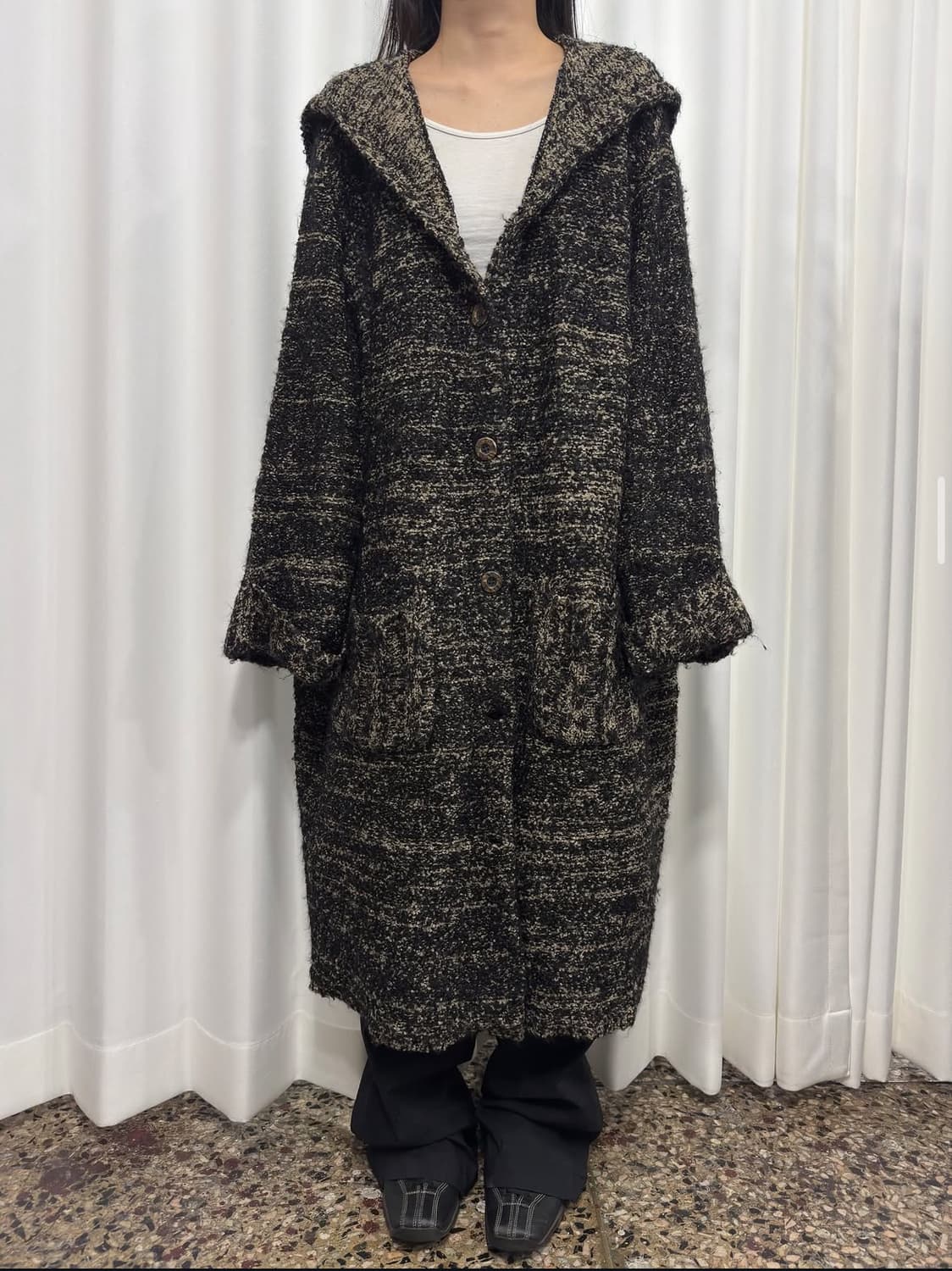 first club maxi hood knit cardigan  상품이미지1