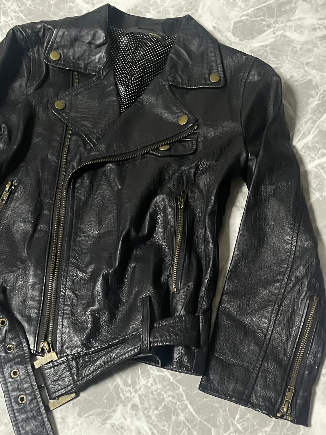 leather rider dot jackt 상품이미지3