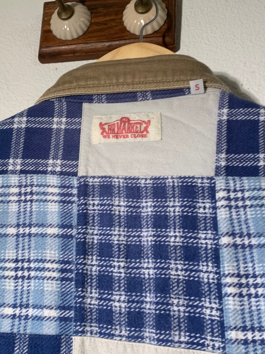 할리우드랜치마켓 베이지 패치워크 체크 자켓 상품이미지4