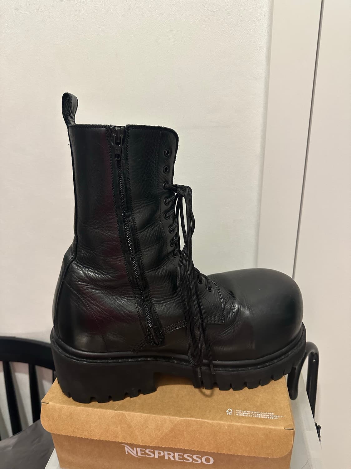 발렌시아가 스톰퍼 부츠 레더 44 상품이미지3