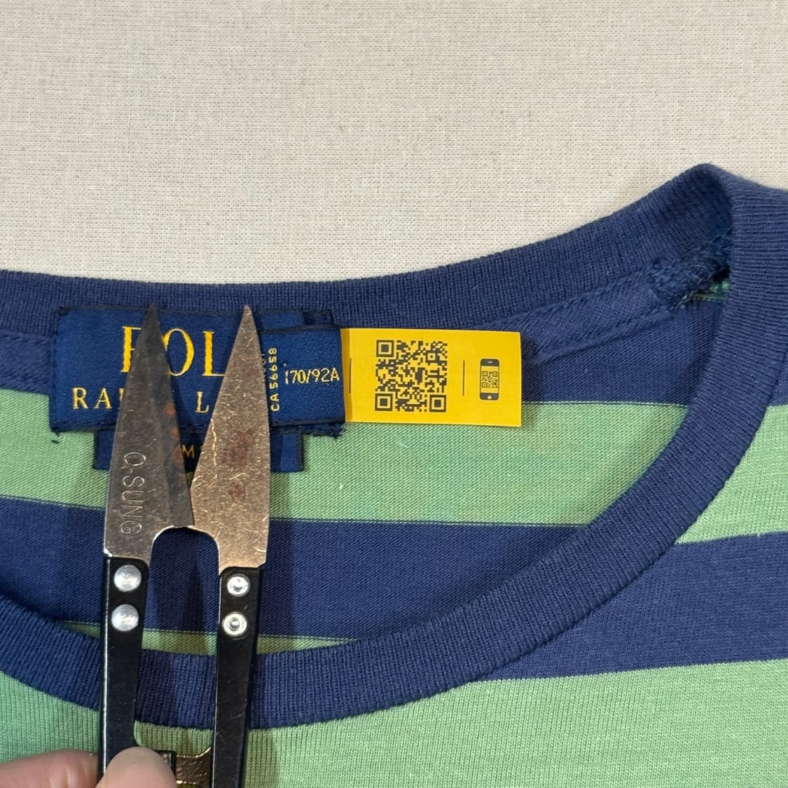 S) 폴로 랄프로렌 스트라이프 반팔 티셔츠 신형 큐알탭 상품이미지7