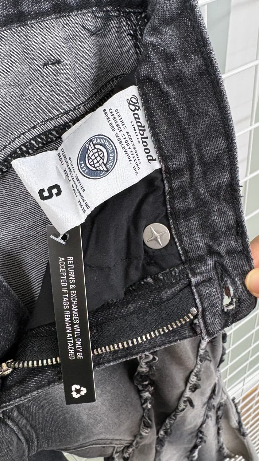 배드블러드 트위스트 프레이드 데님 팬츠 S  상품이미지4