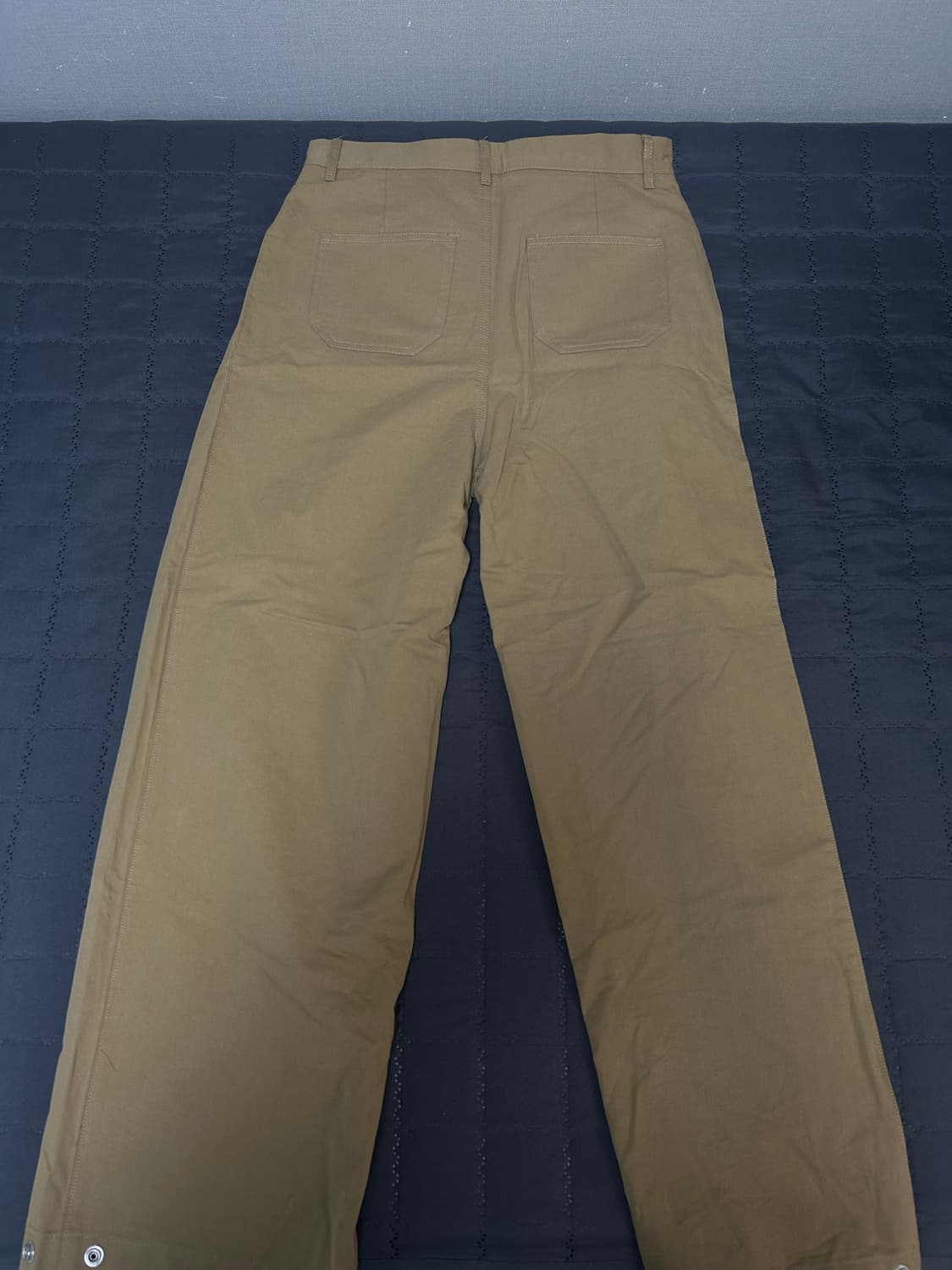 스냅버튼 와이드 코튼 팬츠 베이지 상품이미지2