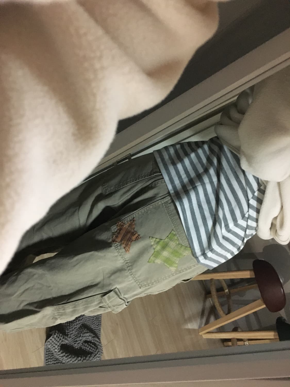 빈티지 별 패치 카고 와이드 팬츠 상품이미지3