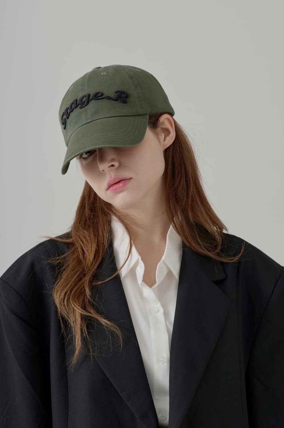 스테이지알 Stage.R 볼륨 로고 워싱 볼캡 카키 OS  상품이미지7