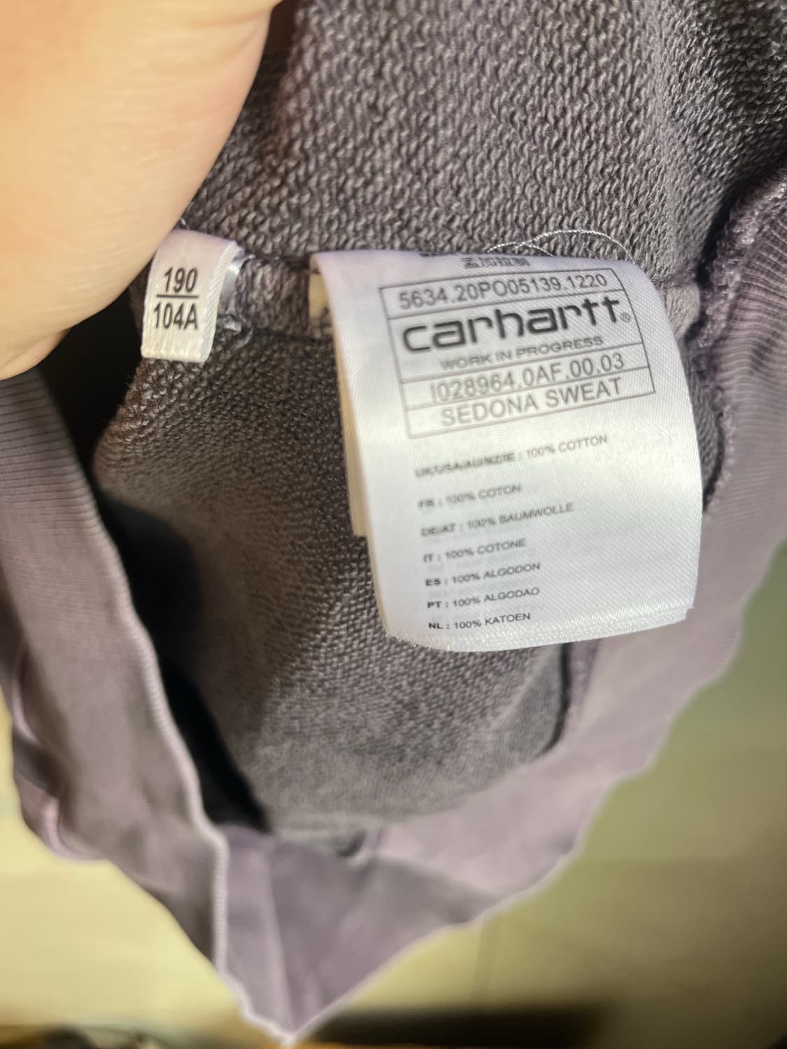 칼하트 맨투맨 연보라 (2XL)  상품이미지7
