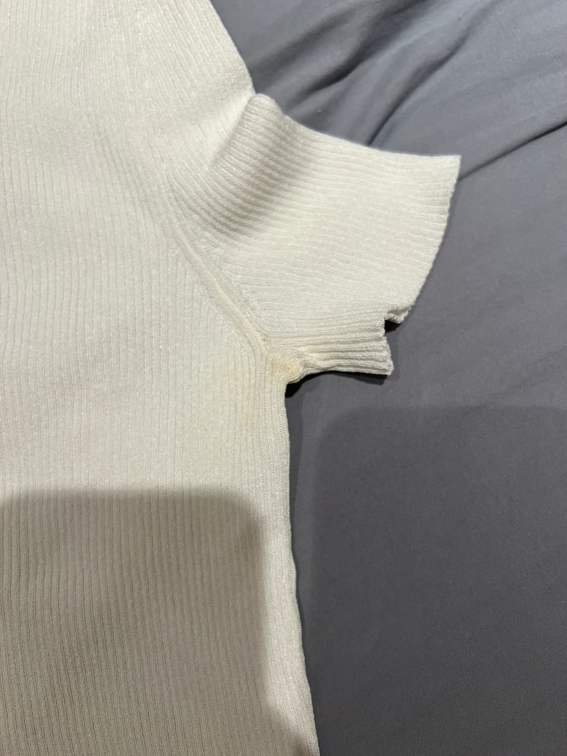 오프화이트 OFF로고 화이트 반팔 니트 버질아블로 44 상품이미지6