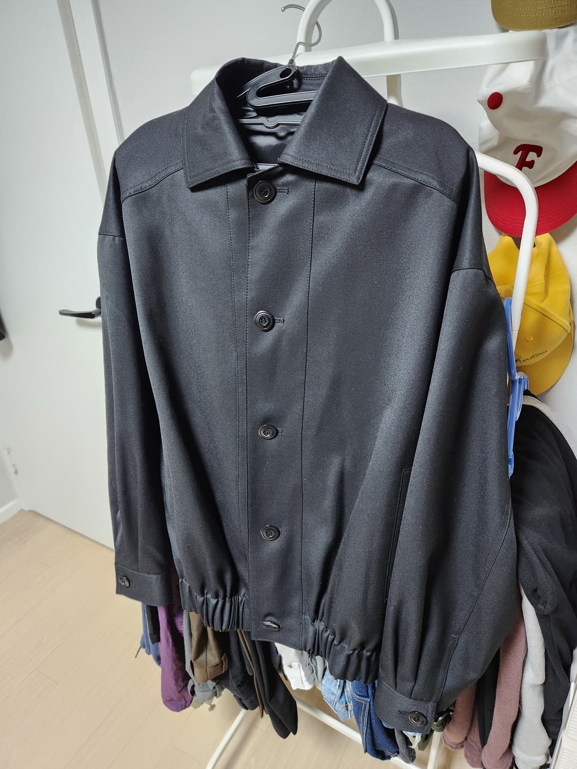 쿠어 울 블루종 블랙 상품이미지1