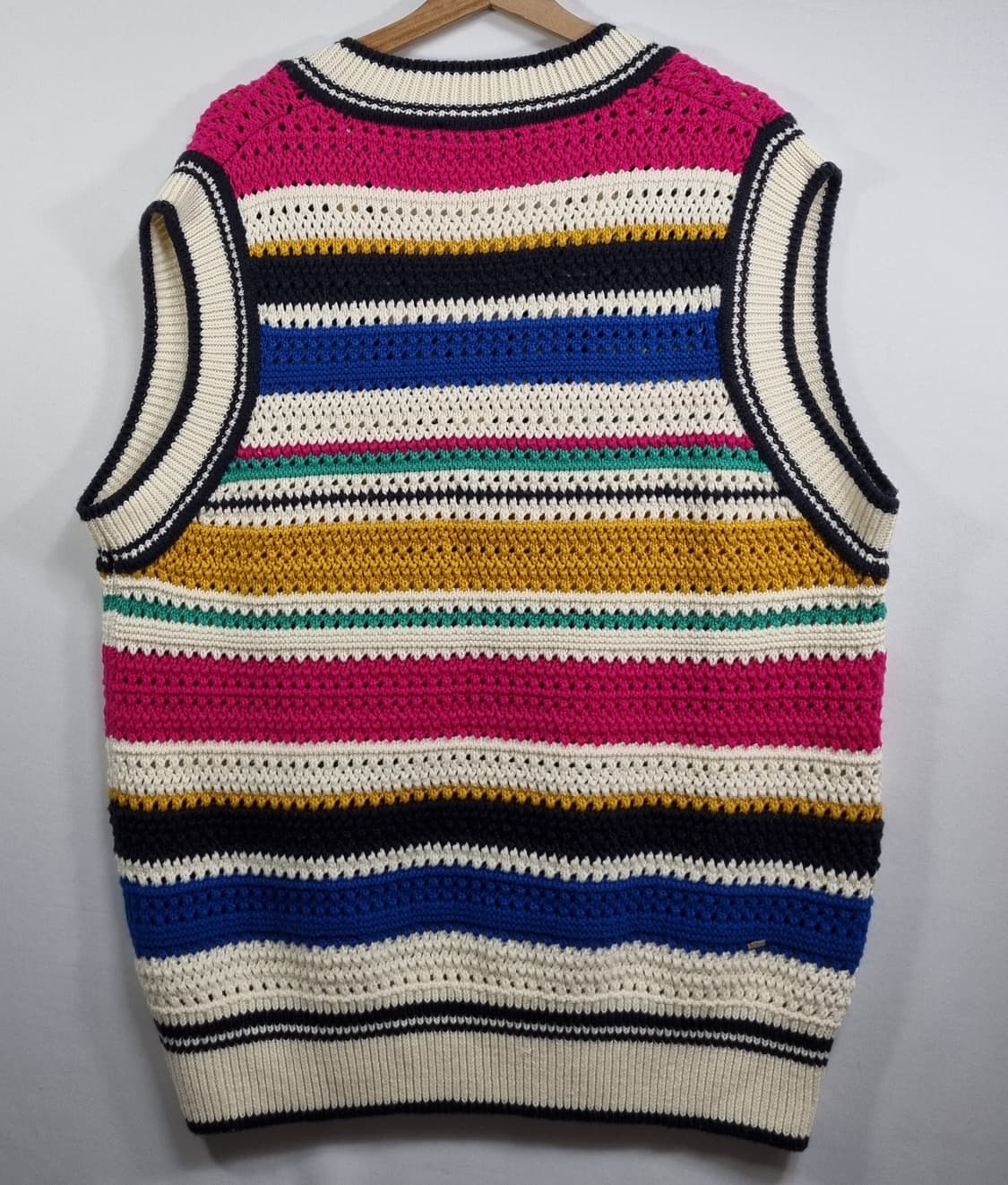 오버핏 M ) ZARA 자라 멀티컬러 브이넥 니트 베스트 상품이미지3