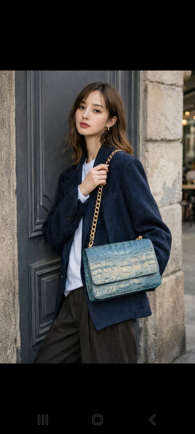 리누이 악어패턴 체인 크로스백 상품이미지3