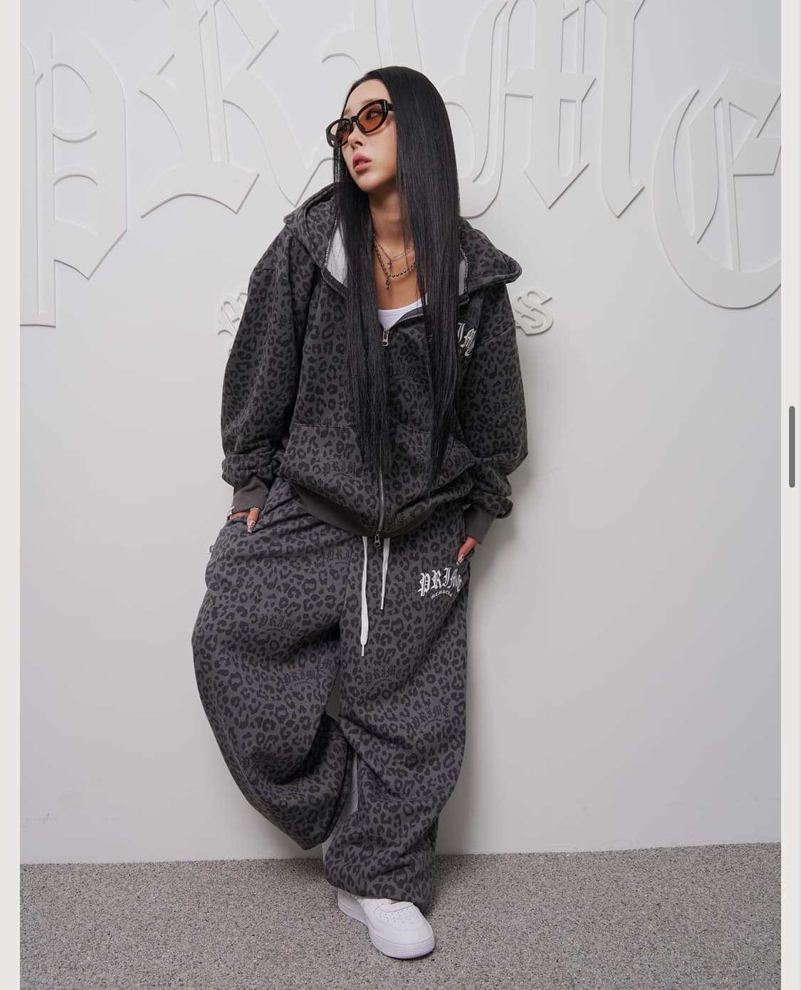 프라임멤버스 레오파드 호피 후드집업 상품이미지5