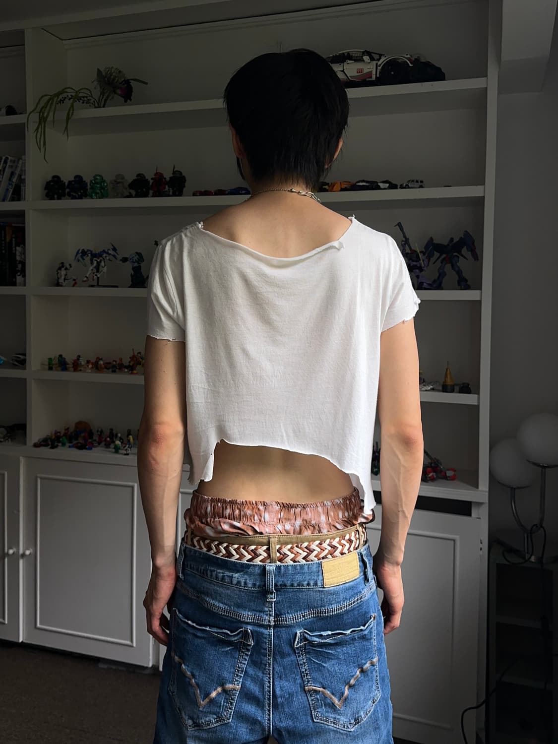 체인 와이드 넥 크롭 티셔츠 상품이미지6