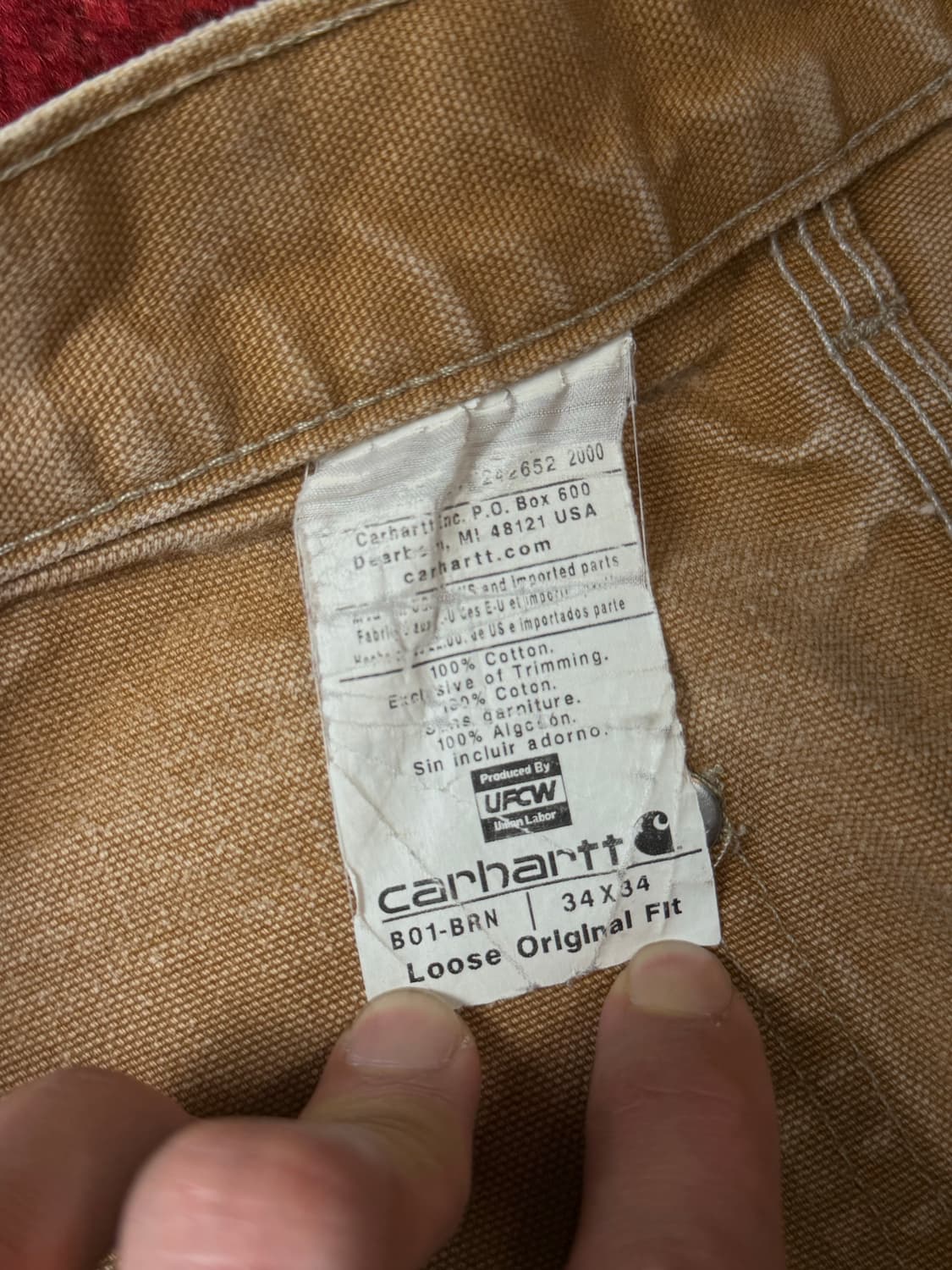 OG USA Made 칼하트 더블니 브라운 칼하트 B01 BRN 썩블니 상품이미지9