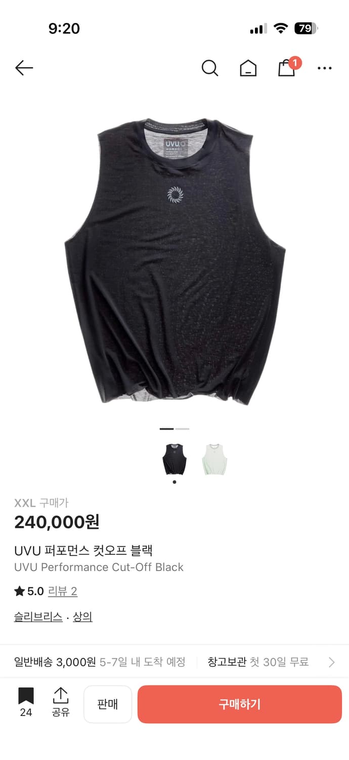UVU 퍼포먼스 컷오프 블랙 2XL 상품이미지2