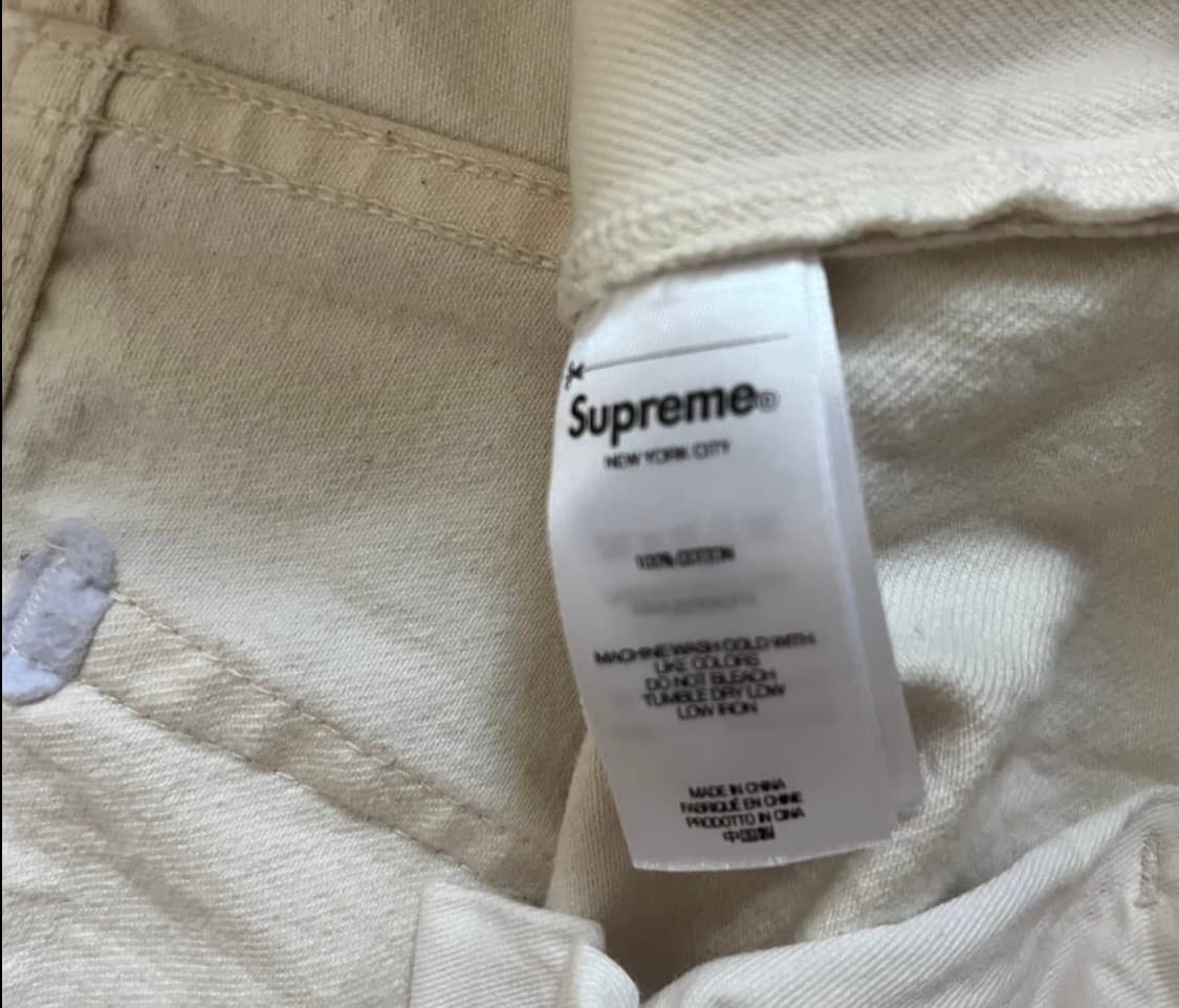 [24SS] 슈프림 배기진 화이트 32size (자수 로고 / 상태 최상 상품이미지2