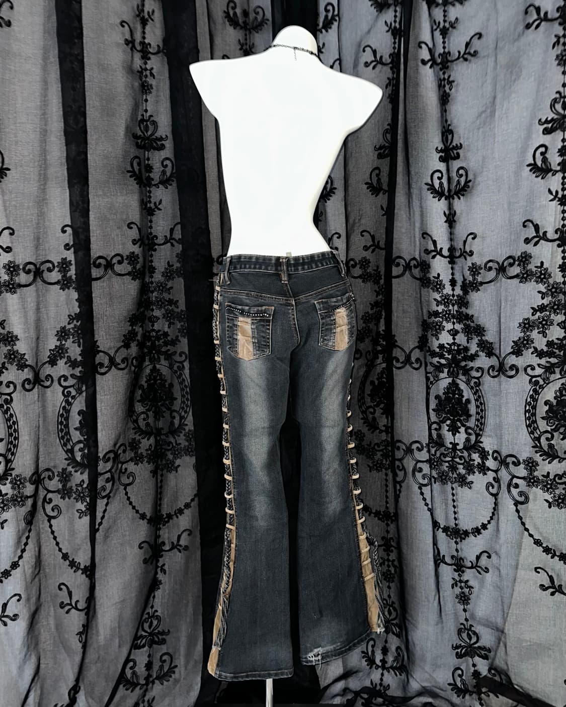 Side Detail Denim Bootcut Pants 상품이미지4