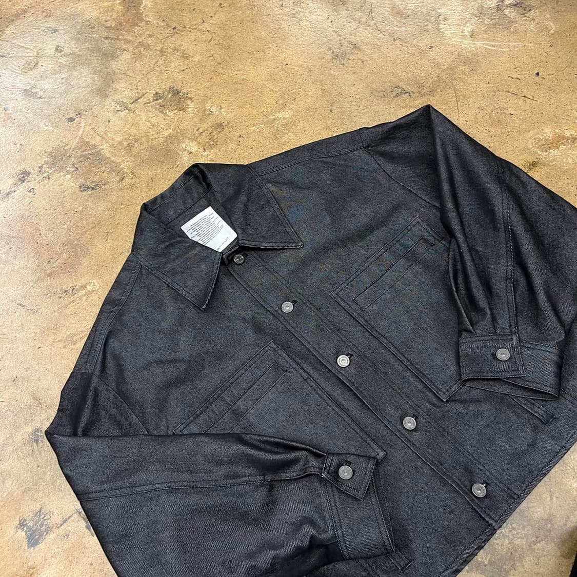 [정품/L] 메종미네드 블랙 데님 셔츠 자켓 b16 상품이미지1